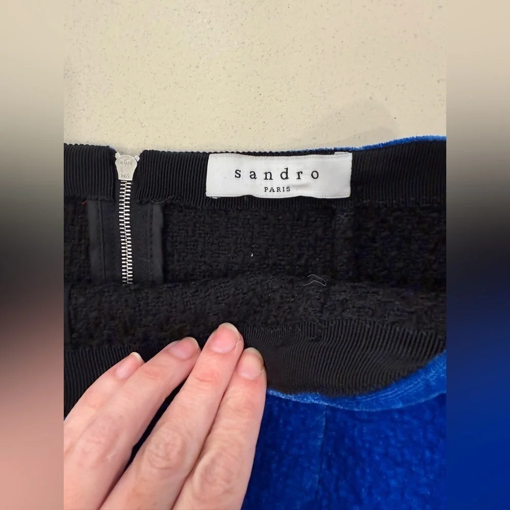 Sandro Blue Mini Pencil Skirt - Picture 4 of 8